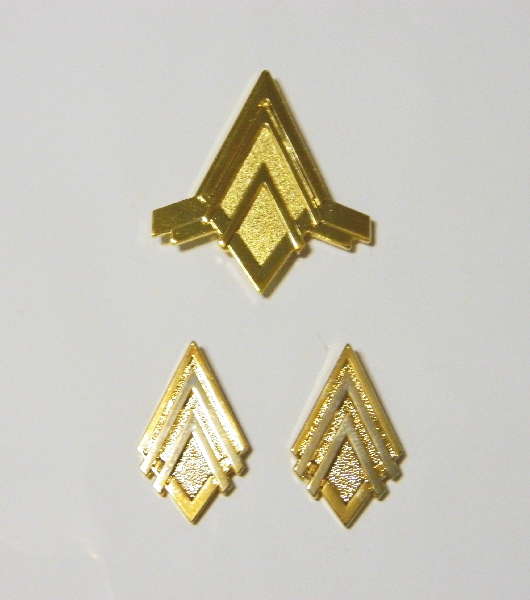 New Battlestar Galactica Captain Rank Deluxe Metal Pin Pip Set of 3 NEW UNUSED picture