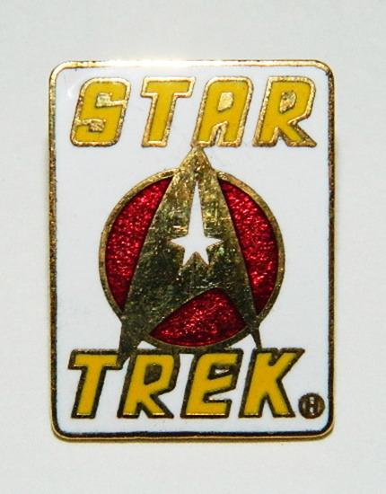 Star Trek Classic White Executive Insignia and Name Enamel Metal Pin 1986 UNUSED
