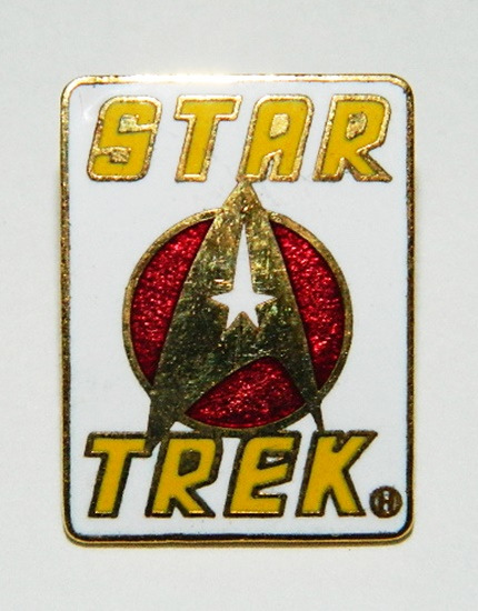 Star Trek Classic White Executive Insignia and Name Enamel Metal Pin 1986 UNUSED picture