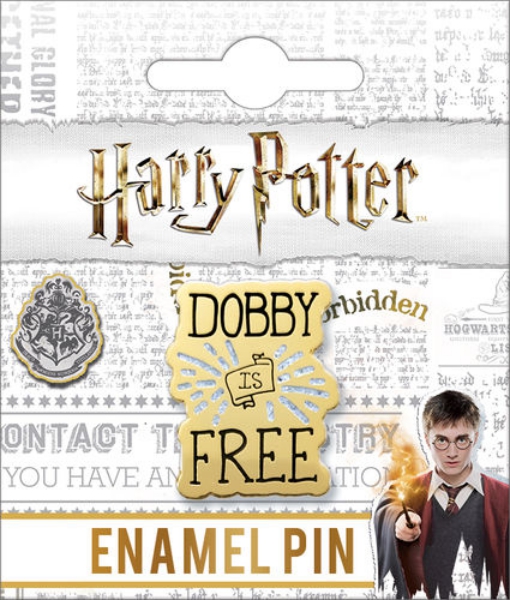 Harry Potter Dobby Is Free Phrase Logo Thick Metal Enamel Pin NEW UNUSED