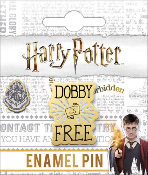 Harry Potter Dobby Is Free Phrase Logo Thick Metal Enamel Pin NEW UNUSED picture