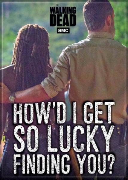 The Walking Dead Michonne & Rick Lucky Finding You Photo Refrigerator Magnet NEW picture