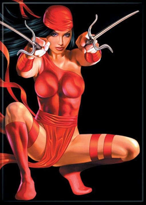 Marvel Comics Elektra With Swords Comic Image Refrigerator Magnet, NEW UNUSED