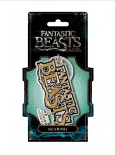 Fantastic Beasts And Where To Find Them Name Logo Pewter Keyring Keychain NEW UNUSED picture