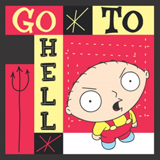 The Family Guy Stewie Go To Hell Embroidered Patch NEW UNUSED