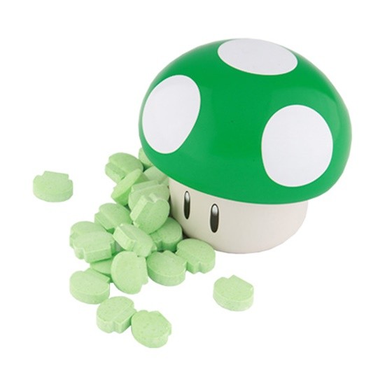 Nintendo Super Mario Brothers Mushroom Sours In Embossed Metal Tin Green SEALED