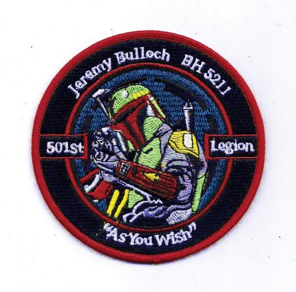 Star Wars 501st Honorary Member Boba Fett Jeremy Bulloch Logo Embroidered Patch picture