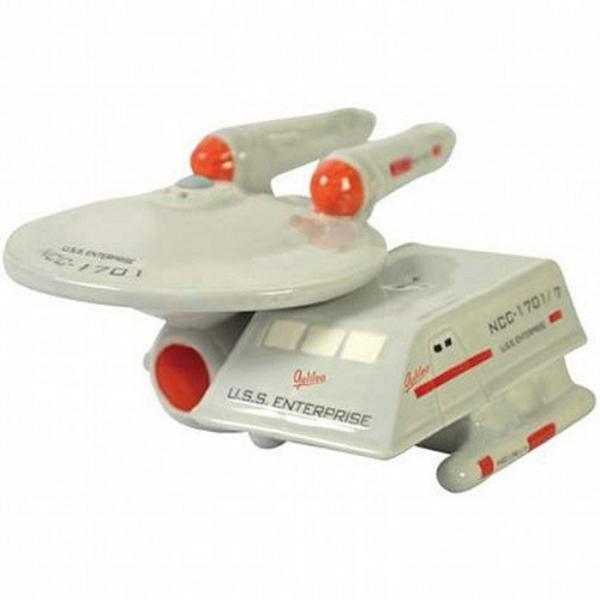 Classic Star Trek Enterprise & Galileo Shuttle Salt and Pepper Shakers 2011 NEW