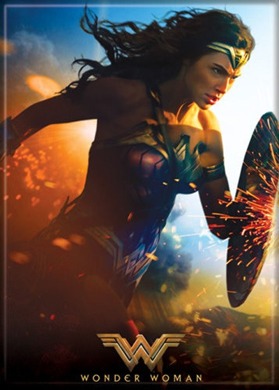 Wonder Woman Movie Running with Shield Photo Image Refrigerator Magnet UNUSED