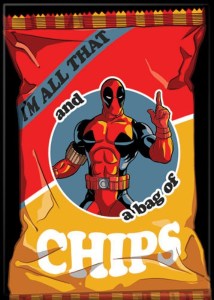 Marvels Deadpool I’m All That And A Bag of Chips Refrigerator Magnet NEW UNUSED picture