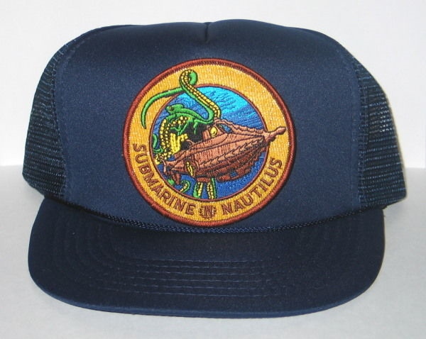 20,000 Leagues Under The Sea Nautilus Patch on a Blue Baseball Cap Hat NEW