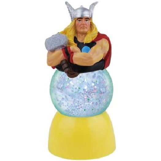 The Mighty Thor with Hammer Figure Lighted 35mm Sparkler Water Globe, NEW BOXED