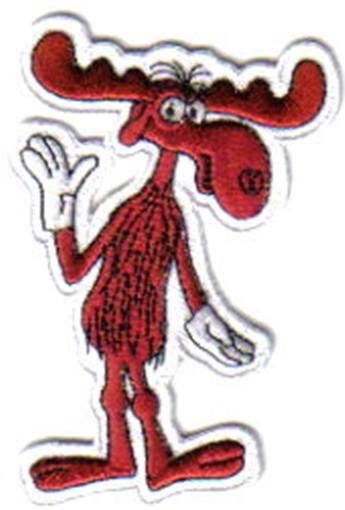 Rocky And Bullwinkle: Bullwinkle Moose Figure Embroidered Patch, NEW UNUSED