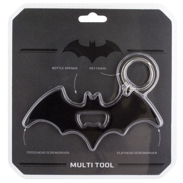 DC Comics Batman Bat Logo Key Ring Bottle Opener Screwdrivers Multi-Tool NEW picture