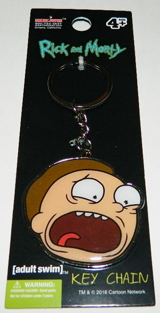 Rick and Morty Animated TV Series Morty Head Colored Metal Key Ring KeyChain NEW UNUSED picture