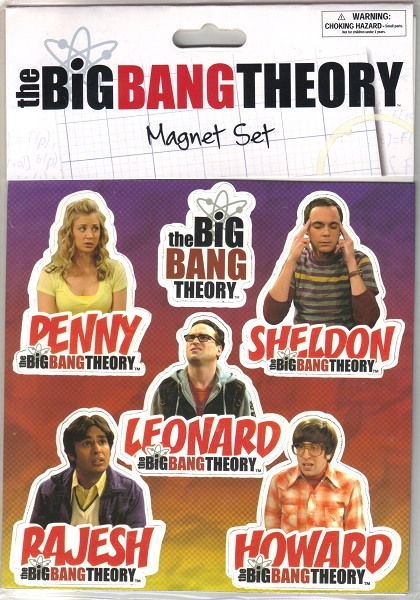 the Big Bang Theory TV Series Photo Peel Off Magnet Set of 6, NEW SEALED