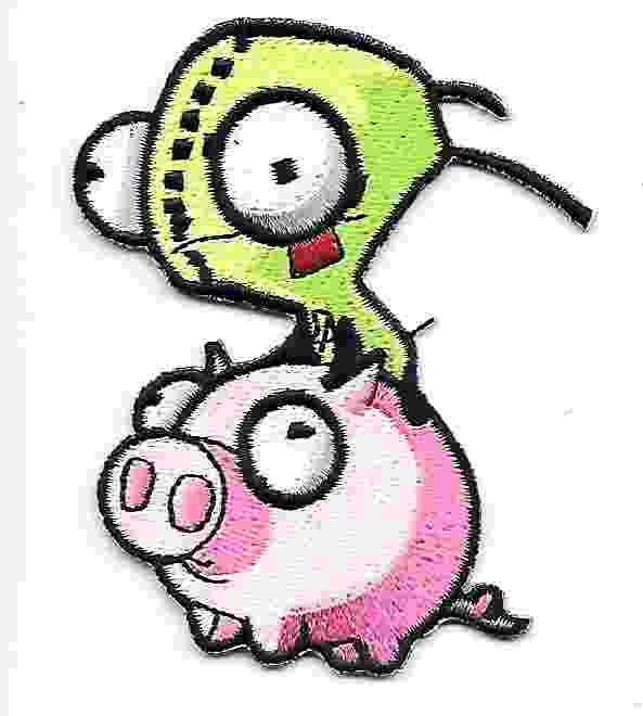 Invader Zim Animated TV Series Gir on Pig Figure Embroidered Patch NEW UNUSED