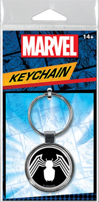 Marvel Comics Venom Spider Logo Colored Round Metal Key Chain NEW UNUSED picture