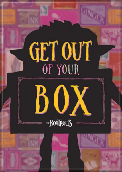 The BoxTrolls Animated Movie Get Out of Your Box Refrigerator Magnet NEW UNUSED picture