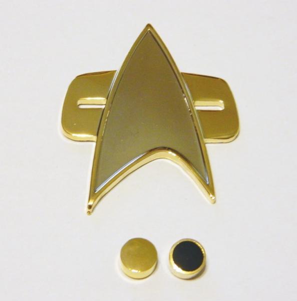 Star Trek: Voyager Lieutenant JG Communicator & Rank Pips Cloisonne Pins Set NEW picture