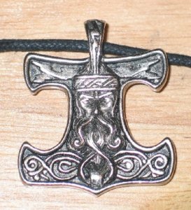 Thor’s Hammer Celtic Visions Metal Pendant Necklace, NEW UNUSED picture