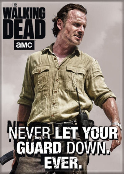 The Walking Dead Rick Never Let Your Guard Down Photo Refrigerator Magnet UNUSED