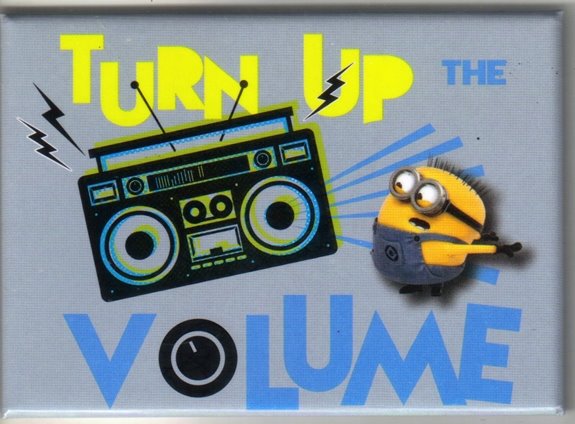 Despicable Me Movie Minion Jorge Turn Up The Volume Refrigerator Magnet, NEW