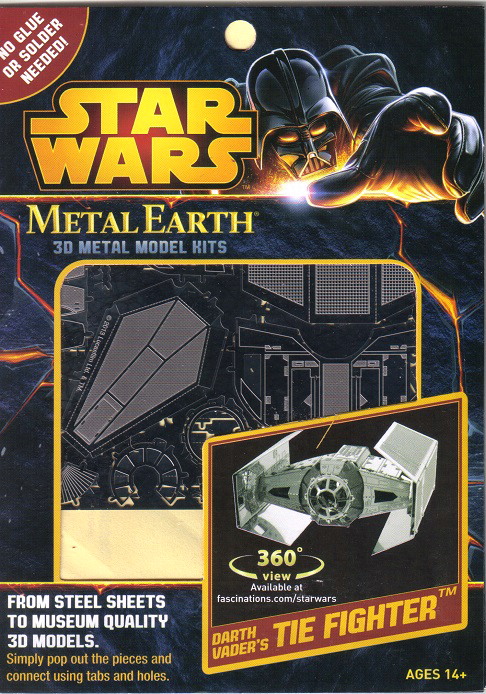 Star Wars Vader Tie Fighter Metal Earth 3-D Laser Cut Steel Model Kit #MMS253