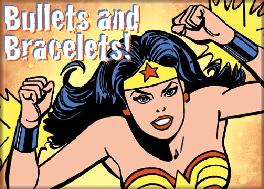 DC Comics Wonder Woman Art Image Bullets and Bracelets! Refrigerator Magnet, NEW