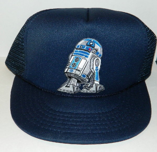 Star Wars R2D2 Animated Figure Embroidered Die-Cut Patch Blue Baseball Cap Hat picture