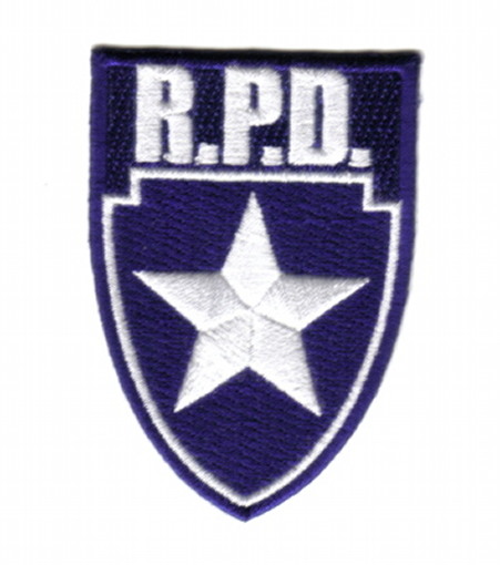 Resident Evil R.P.D. Silver Star Blue Logo Shield Embroidered Patch NEW UNUSED