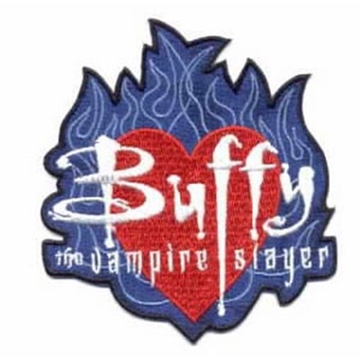 Buffy The Vampire Slayer Name On Heart In Flames Logo Embroidered Patch UNUSED picture