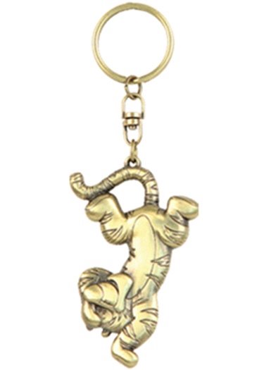 Walt Disney Winnie the Pooh, Tigger Figure Brass Key Ring Keychain, NEW UNUSED