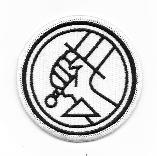 Hellboy Bureau of Paranormal Research & Defense Embroidered Patch White Version