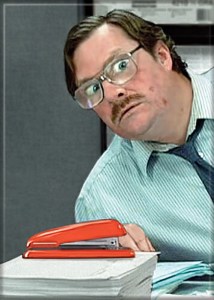 Office Space Movie Milton with Red Stapler Refrigerator Magnet NEW UNUSED