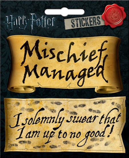 Harry Potter Mischief Managed & Solemnly Swear Phrase Set of 2 Peel Off Stickers picture