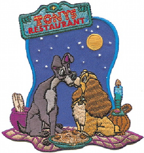 Walt Disney's Lady and the Tramp Tony's Restaurant Embroidered Patch NEW UNUSED