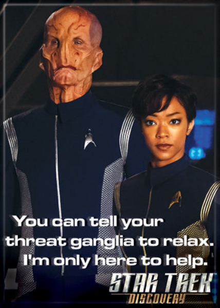 Star Trek Discovery Michael and Saru I'm Only Here To Help Fridge Magnet UNUSED picture