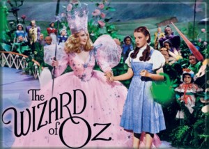 The Wizard of Oz Dorothy Glenda and Munchkins Refrigerator Magnet NEW UNUSED