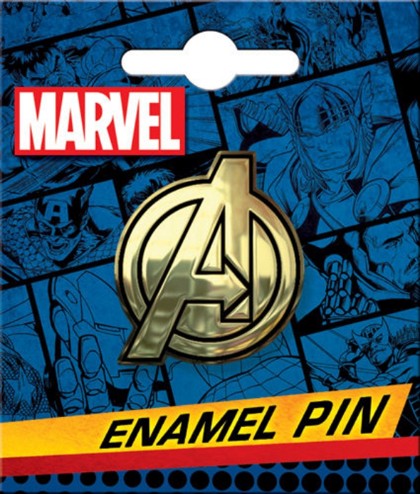 Marvel Comics The Avengers Gold A Logo Thick Metal Enamel Lapel Pin NEW UNUSED picture