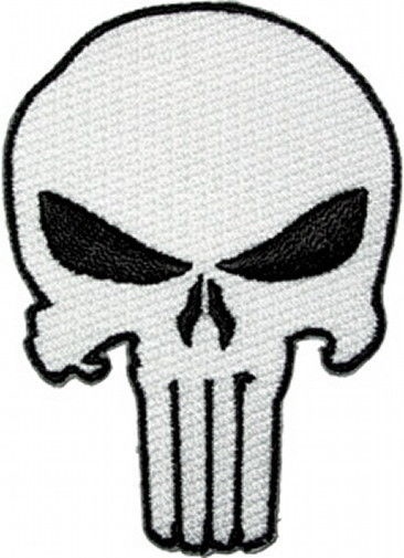 The Punisher White Skull Logo Large Jacket Embroidered Patch, NEW UNUSED picture