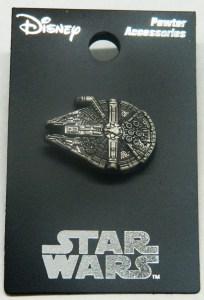 Classic Star Wars Millennium Falcon 3D Image Pewter Metal Pin NEW UNUSED
