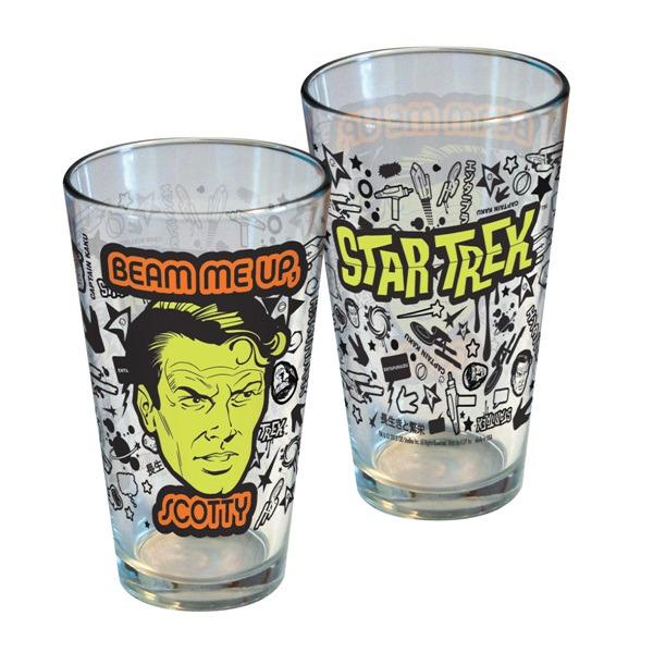 Star Trek: TOS Beam Me Up Scotty Tokyo Wrap 16 Oz Pint Glass, NEW UNUSED