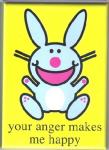 Happy Bunny Figure your anger makes me happy Refrigerator Magnet NEW UNUSED