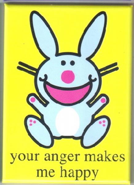 Happy Bunny Figure your anger makes me happy Refrigerator Magnet NEW UNUSED picture