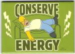 The Simpsons Homer Sleeping Conserve Energy Refrigerator Magnet NEW UNUSED