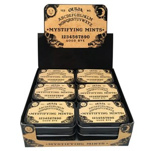 Ouija Board Mystifying Mints In Embossed Collectible Metal Tins Box of 18 SEALED picture