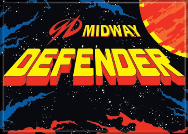 Midway Arcade Game Defender Classic Name Logo Refrigerator Magnet NEW UNUSED