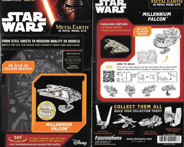 Star Wars Millennium Falcon Metal Earth 3-D Laser Cut Steel Large Model Kit NEW picture