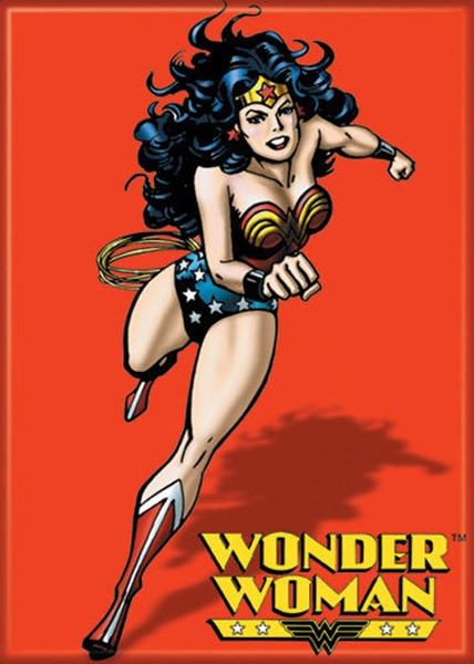 DC Comics Wonder Woman Running Red Comic Art Refrigerator Magnet NEW UNUSED